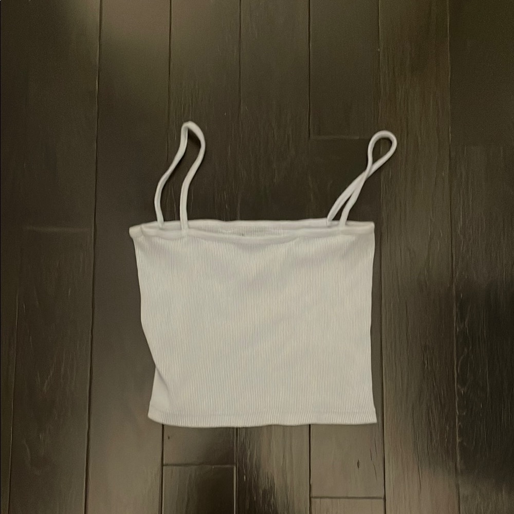 Brandy Melville White Sleeveless Crop Camisole